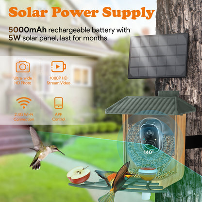 1080P HD Smart Bird Feeder with AI Identification